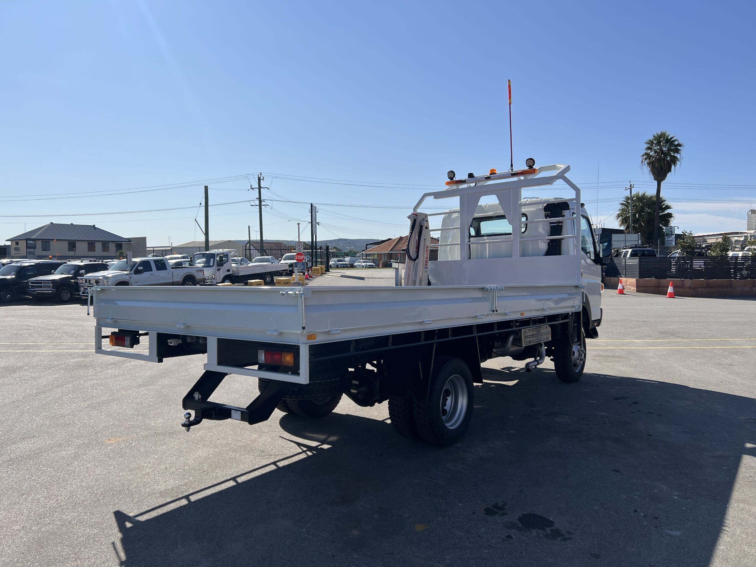 2023 MITSUBISHI FUSO FGB71ER6SFBC 4X4 5 SPEED TRAY TOP TRUCK WITH KEVREK CRANE
