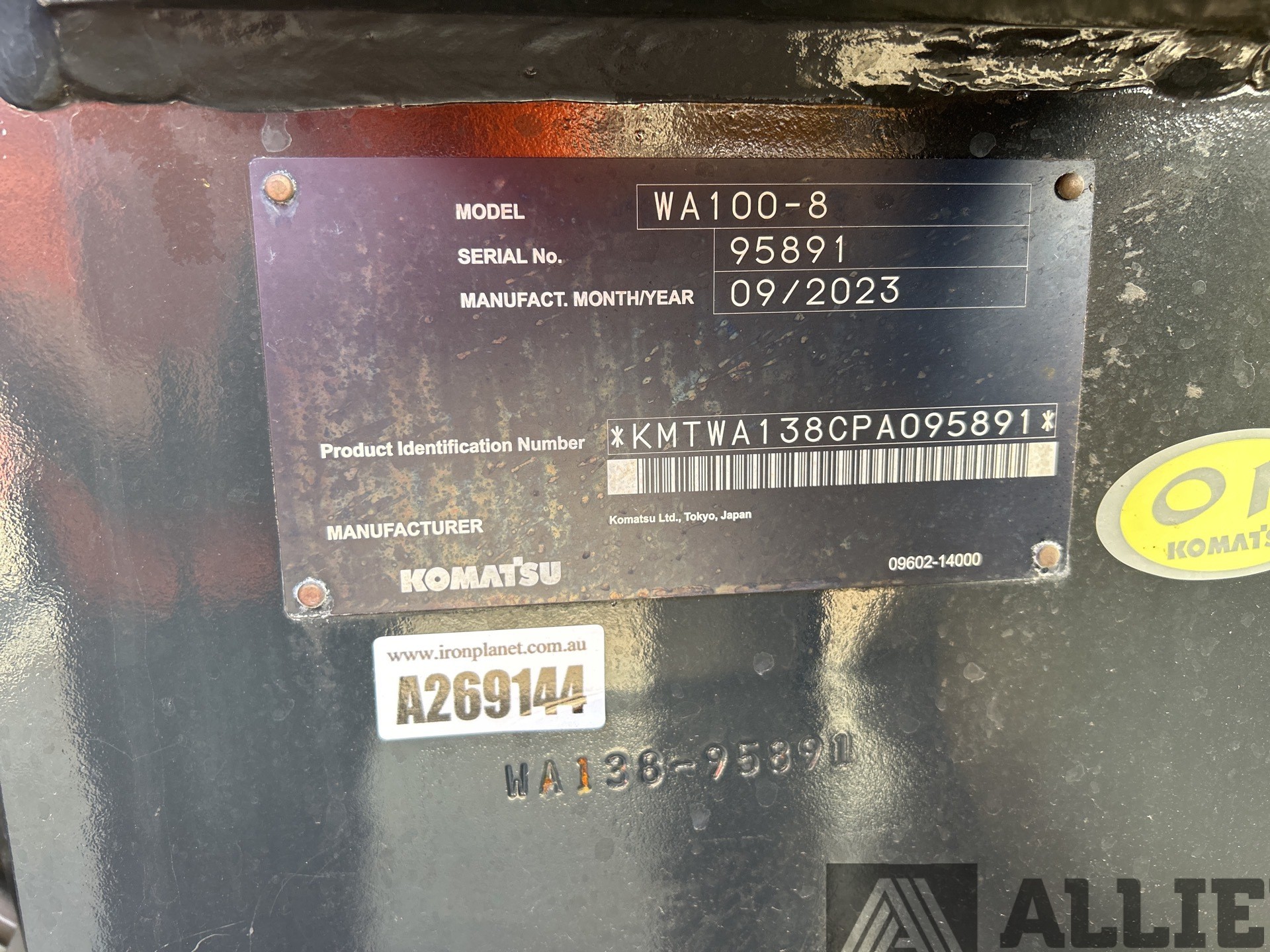 2023 KOMATSU WA100-8 WHEEL LOADER